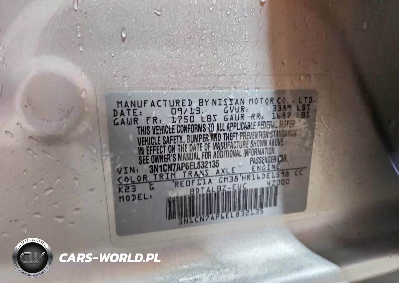 2014 Nissan Versa 1.6 S VIN:3N1CN7AP6EL832135 - 12