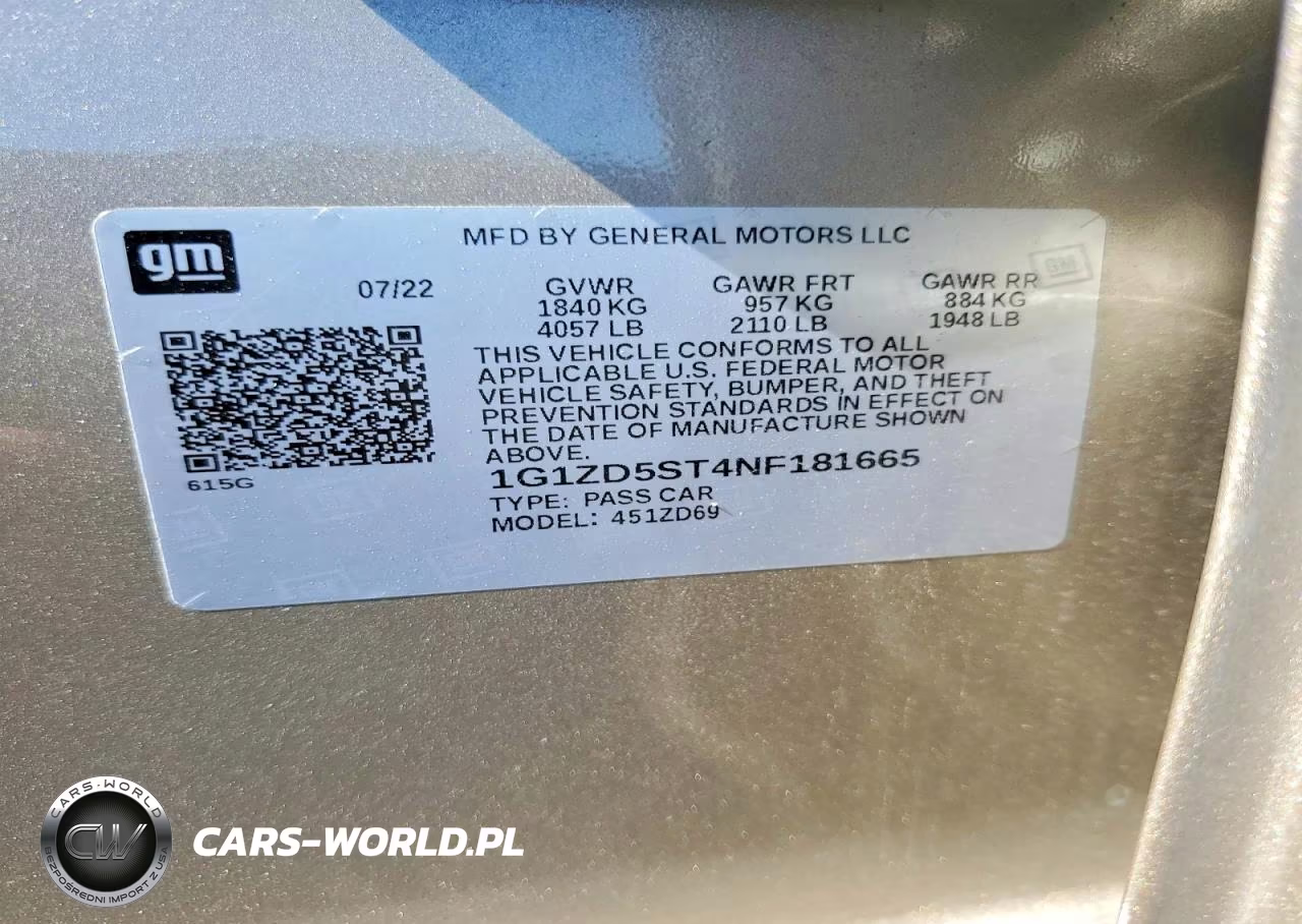 2022 Chevrolet Malibu Lt VIN:1G1ZD5ST4NF181665 - 12
