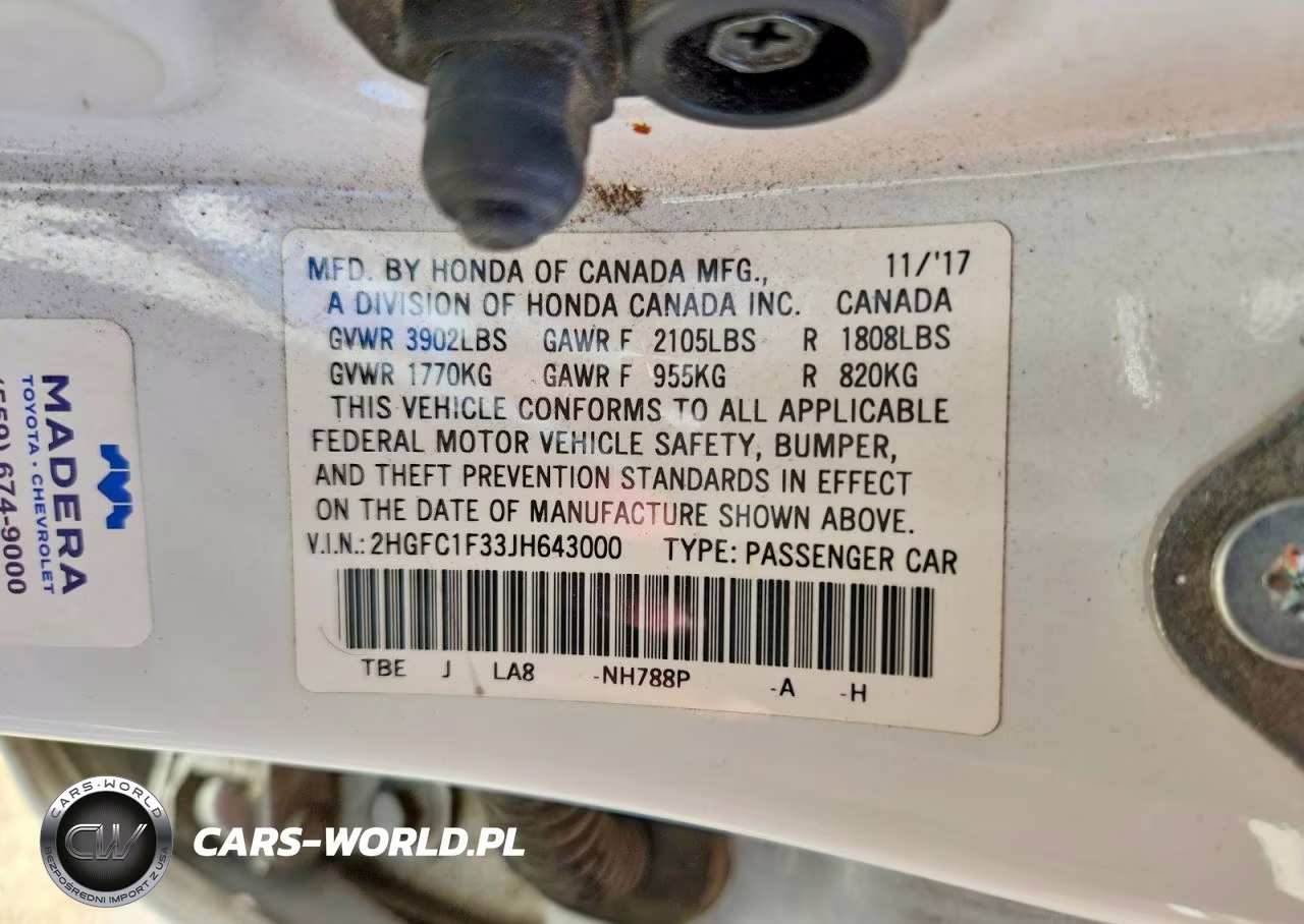 2018 Honda Civic Ex VIN:2HGFC1F33JH643000 - 12
