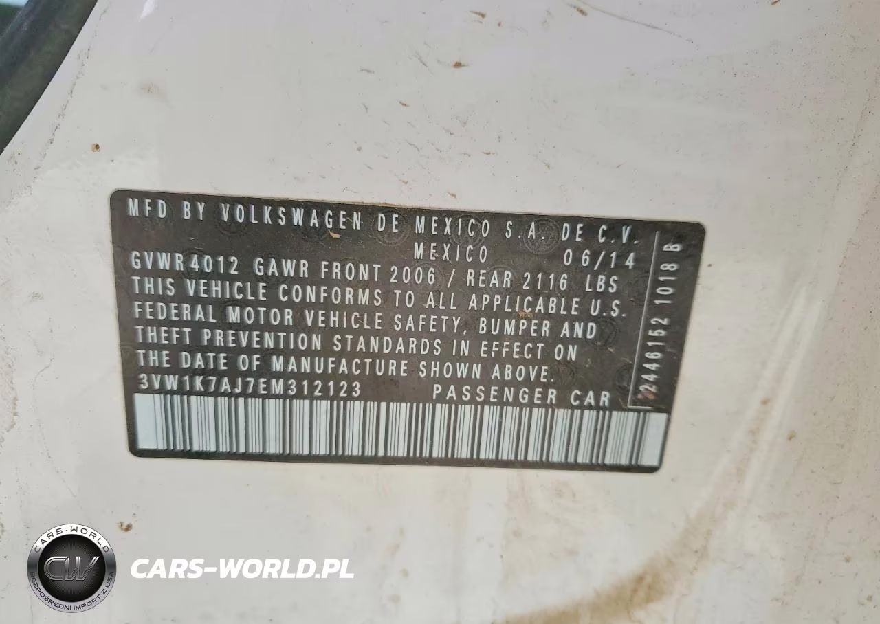 2014 Volkswagen Jetta Base VIN:3VW1K7AJ7EM312123 - 12