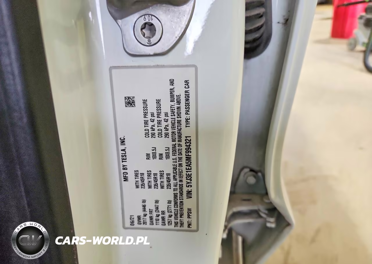 2021 Tesla Model 3 VIN:5YJ3E1EA5MF994321 - 12