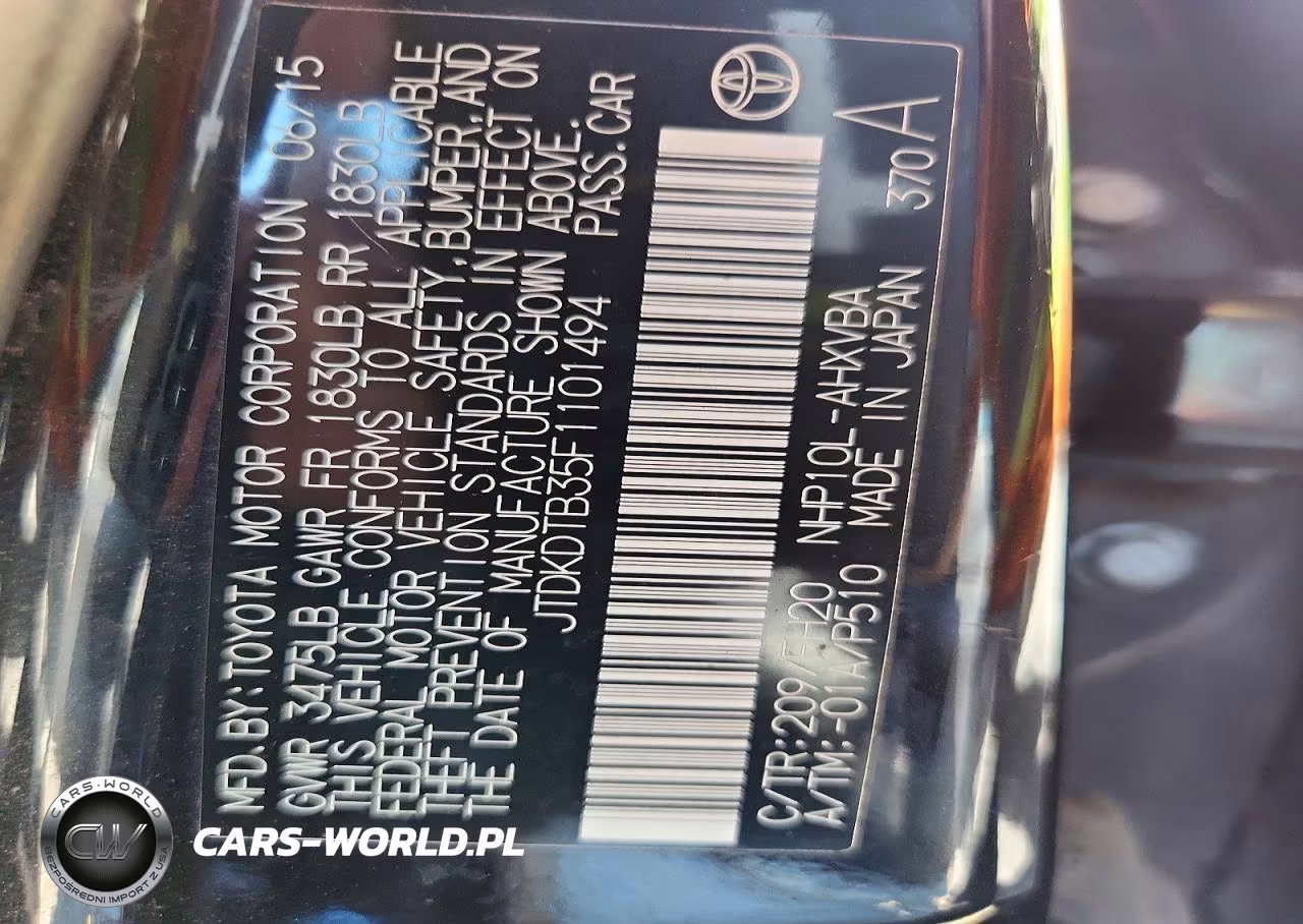 2015 Toyota Prius C One VIN:JTDKDTB35F1101494 - 13