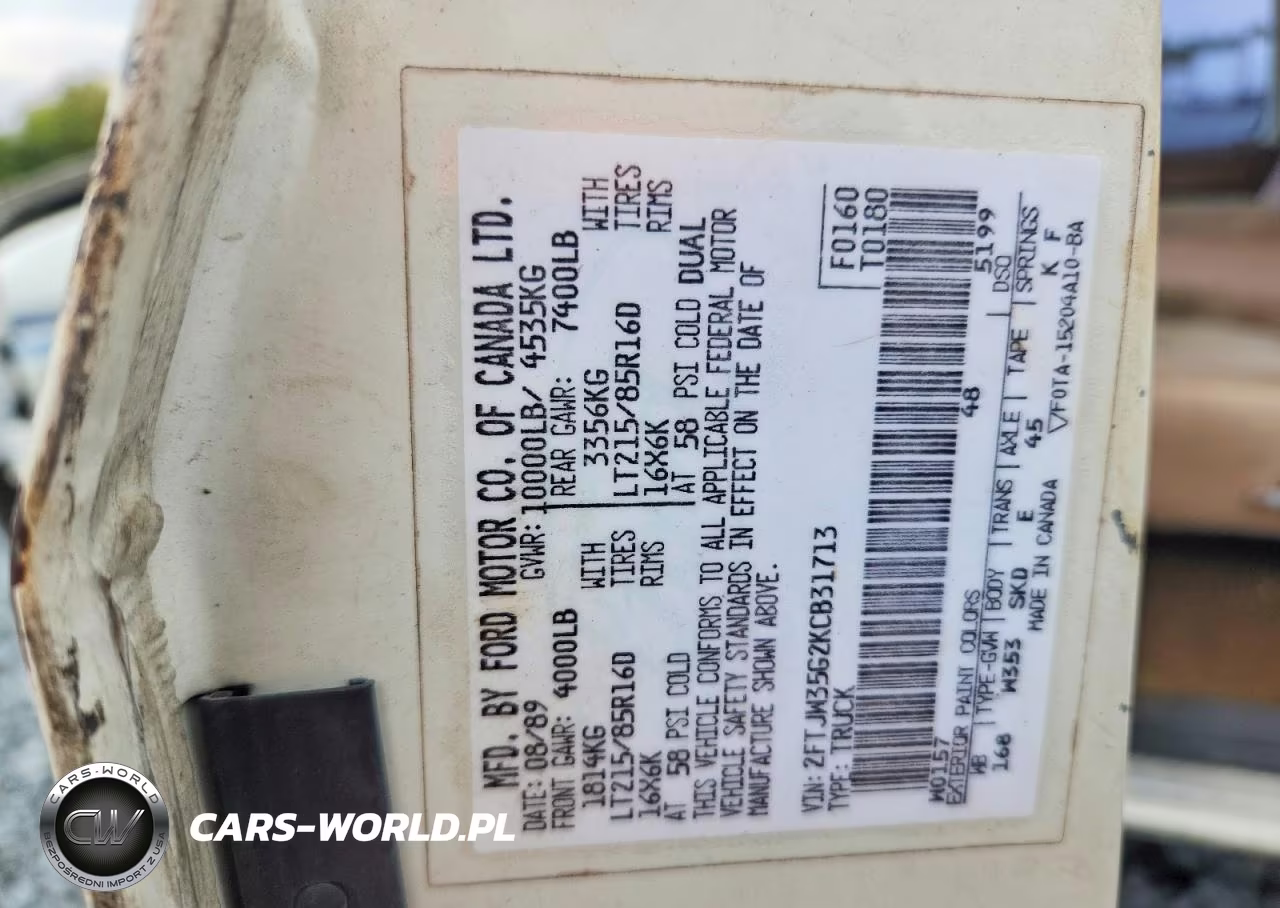 1989 Ford F350 VIN:2FTJW35G2KCB31713 - 12