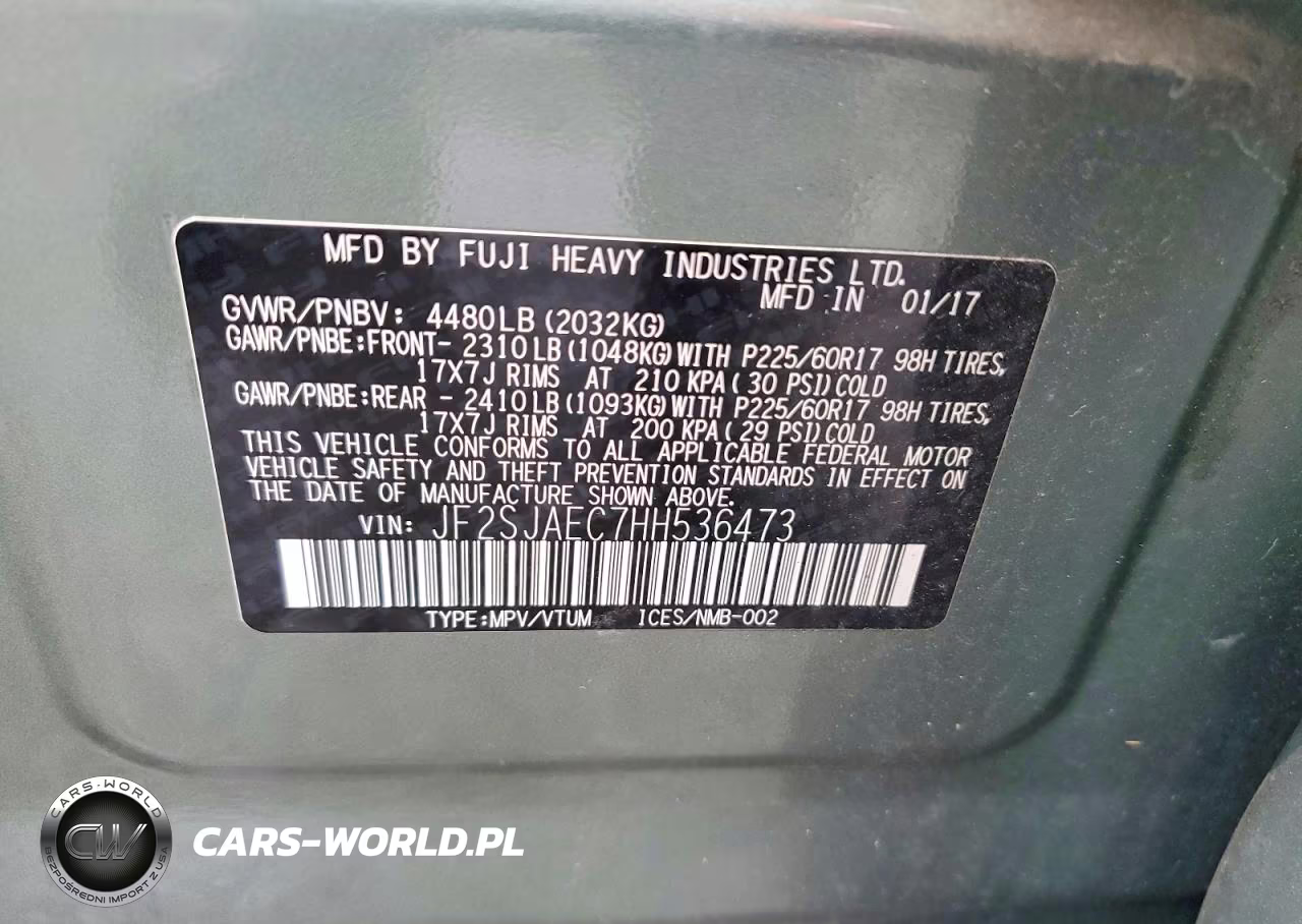 2017 Subaru Forester 2.5I Premium VIN:JF2SJAEC7HH536473 - 12