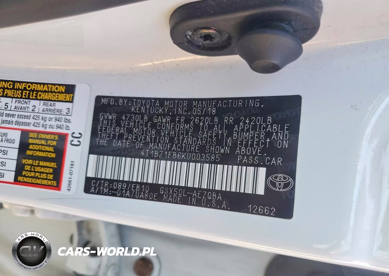 2019 Toyota Avalon Xse VIN:4T1BZ1FB6KU003585 - 12
