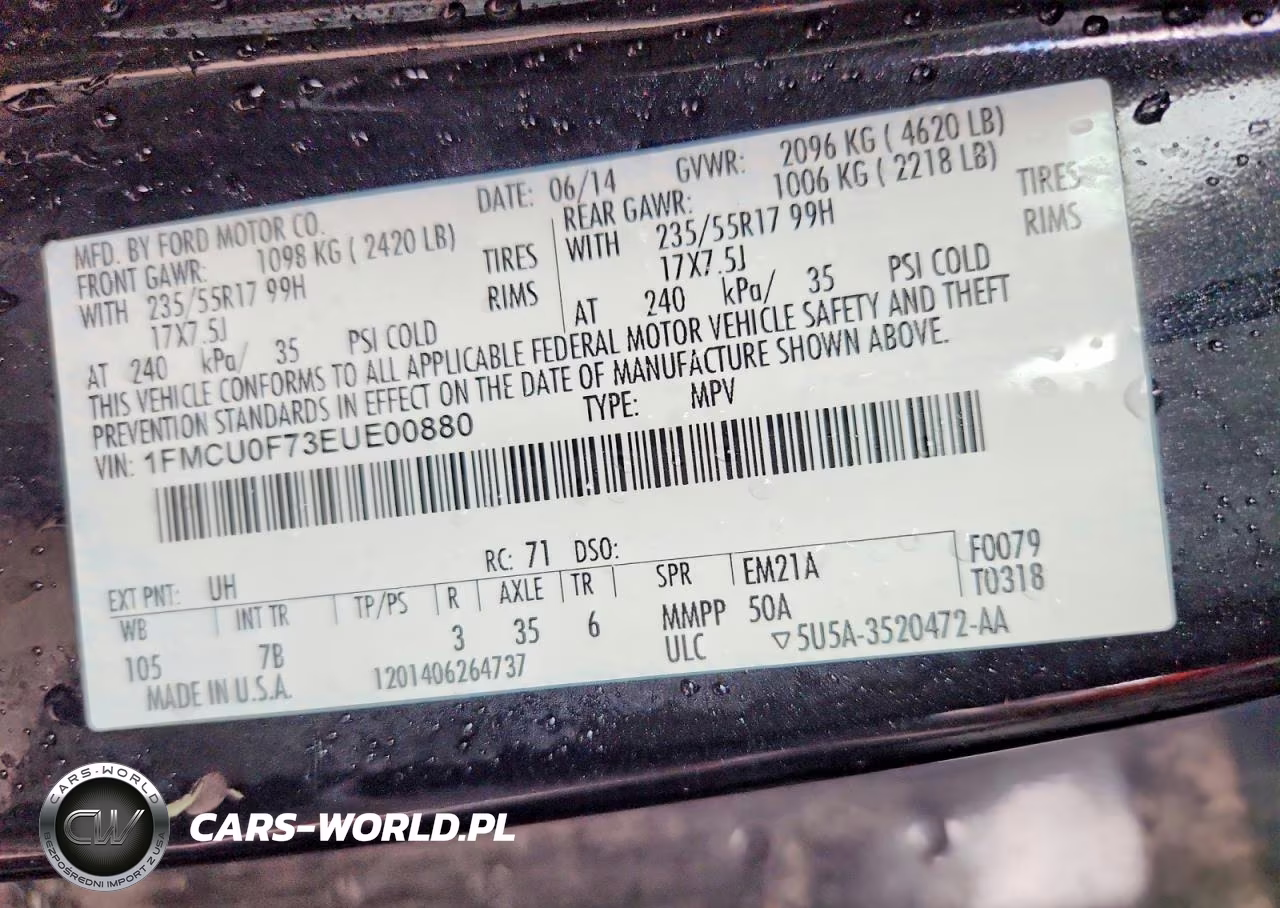 2014 Ford Escape S VIN:1FMCU0F73EUE00880 - 13