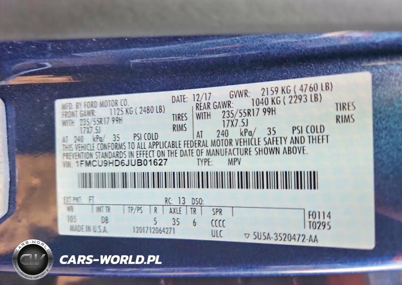 2018 Ford Escape Sel VIN:1FMCU9HD6JUB01627 - 13