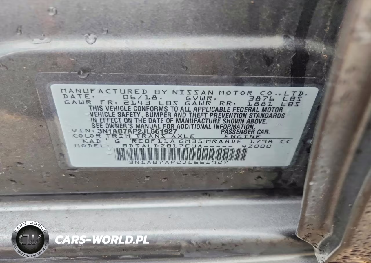 2018 Nissan Sentra Sv VIN:3N1AB7AP2JL661927 - 12