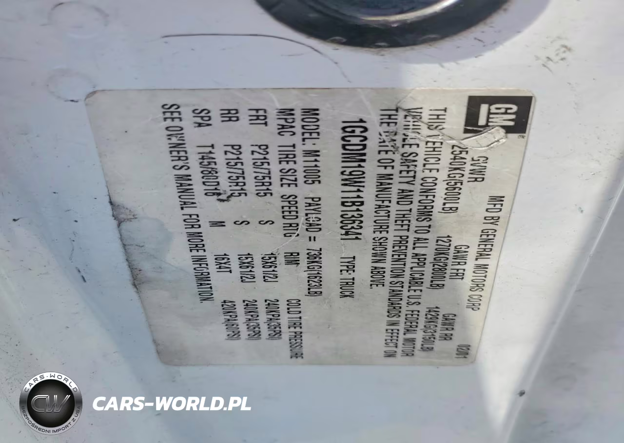 2001 Chevrolet Astro Van Delivery Van VIN:1GCDM19W11B136341 - 12
