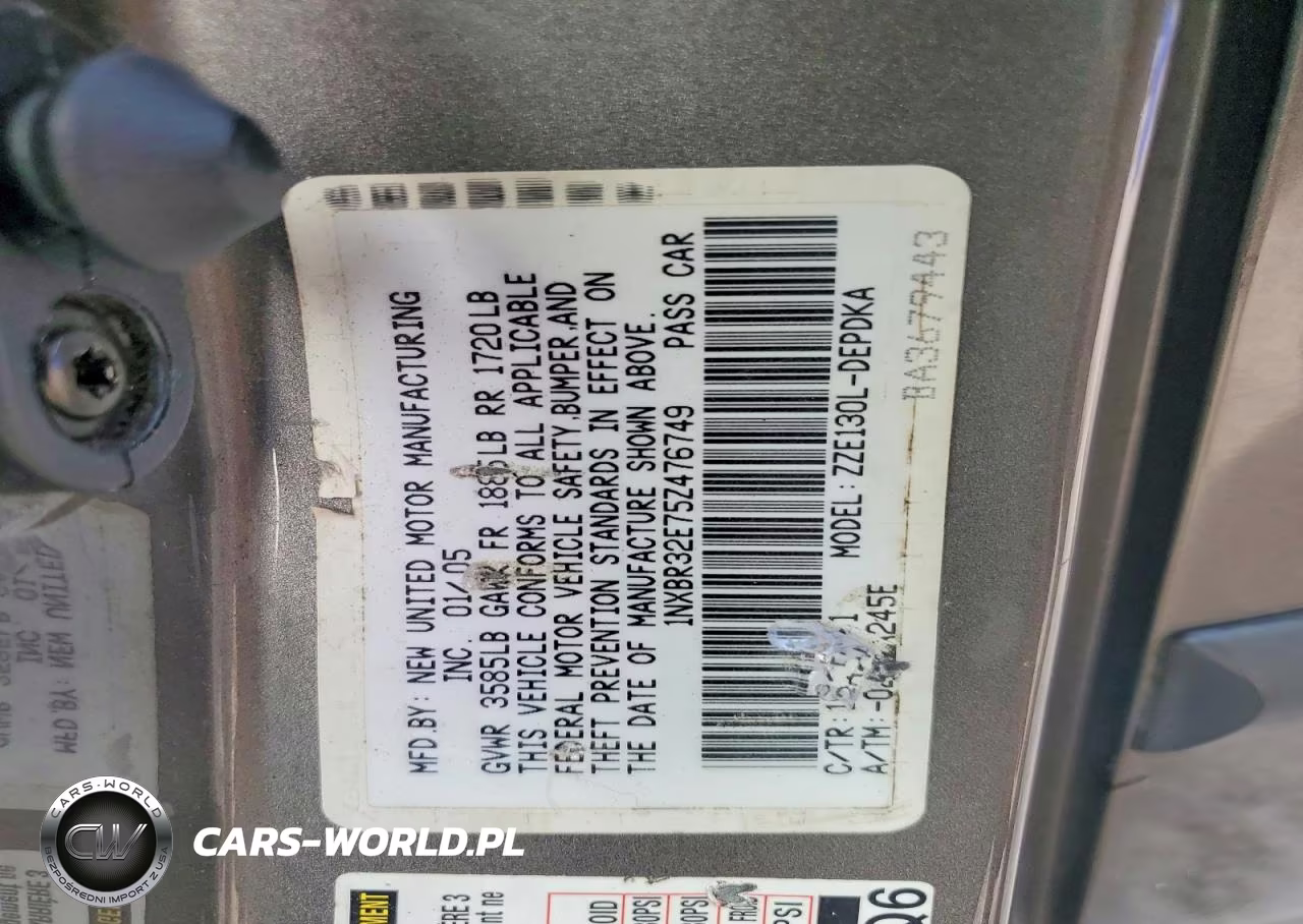 2005 Toyota Corolla Ce VIN:1NXBR32E75Z476749 - 12