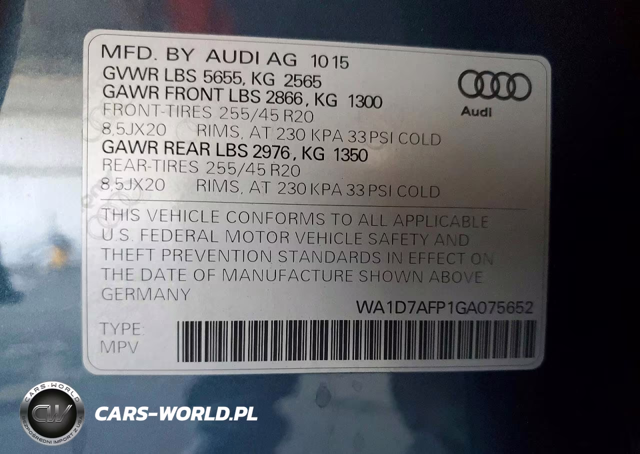 2016 Audi Q5 Premium Plus S-Line VIN:WA1D7AFP1GA075652 - 13