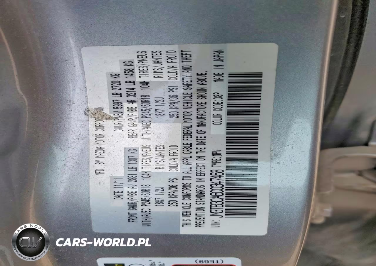2012 Mazda Cx-9 VIN:JM3TB3CA6C0347468 - 12