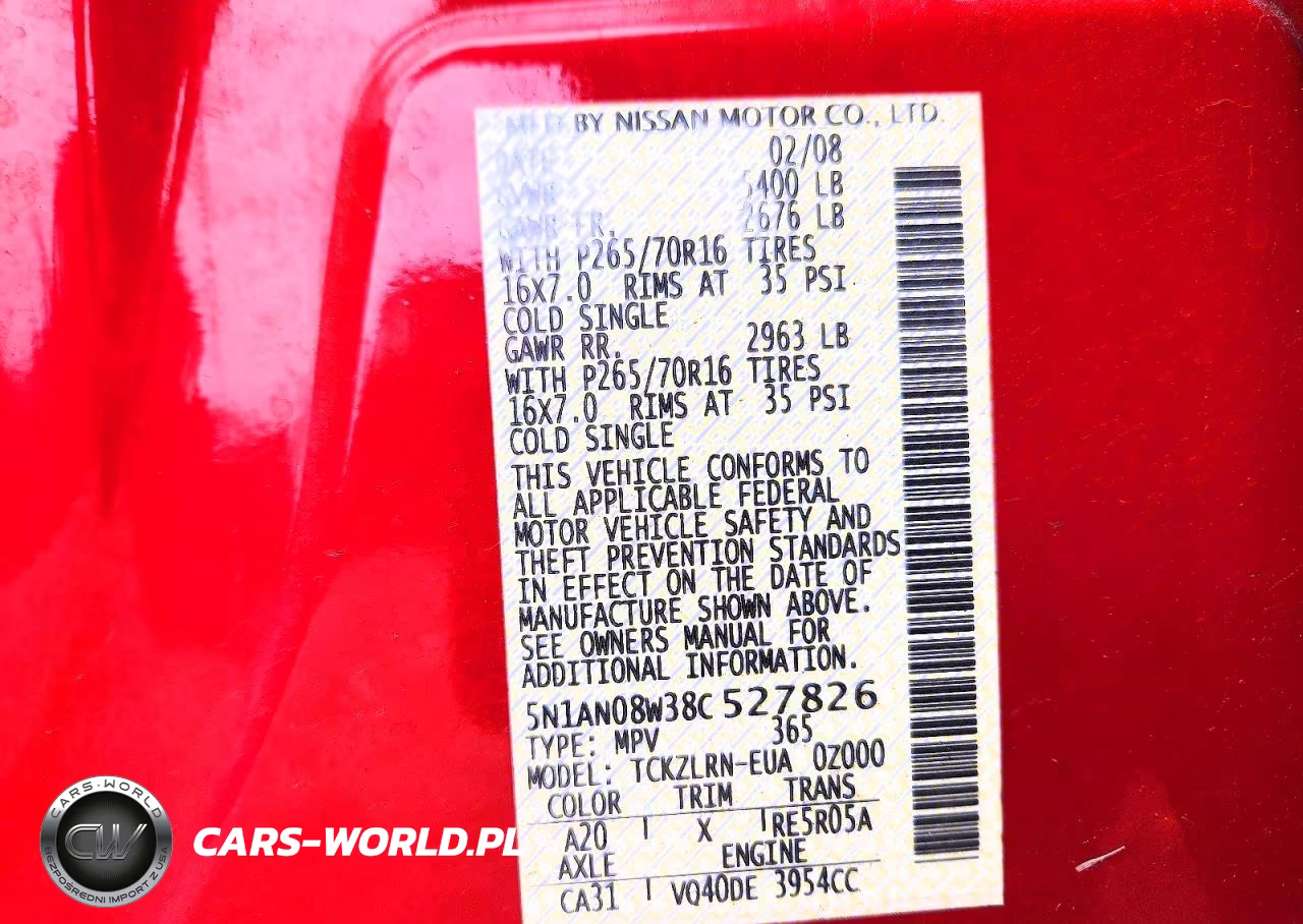 2008 Nissan Xterra X VIN:5N1AN08W38C527826 - 12