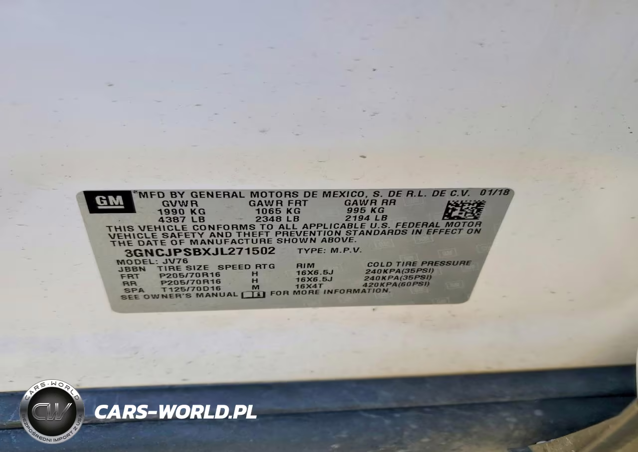 2018 Chevrolet Trax 1Lt VIN:3GNCJPSBXJL271502 - 12