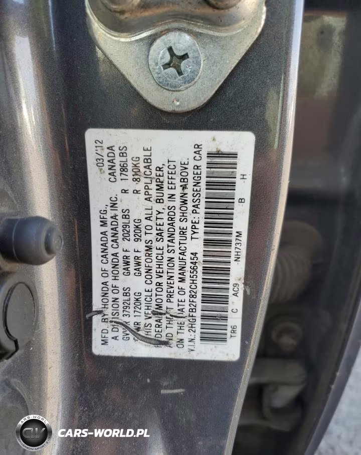 2012 Honda Civic Ex VIN:2HGFB2F82CH556454 - 12