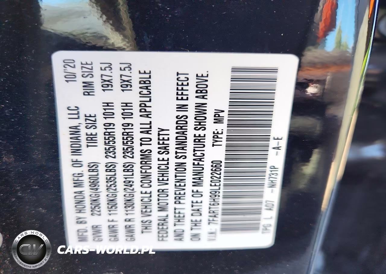 2020 Honda Cr-V Touring VIN:7FART6H99LE022660 - 13