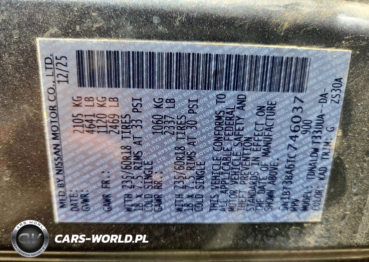 2026 Nissan Rogue Sv VIN:5N1BT3BA6TC746037 - 13