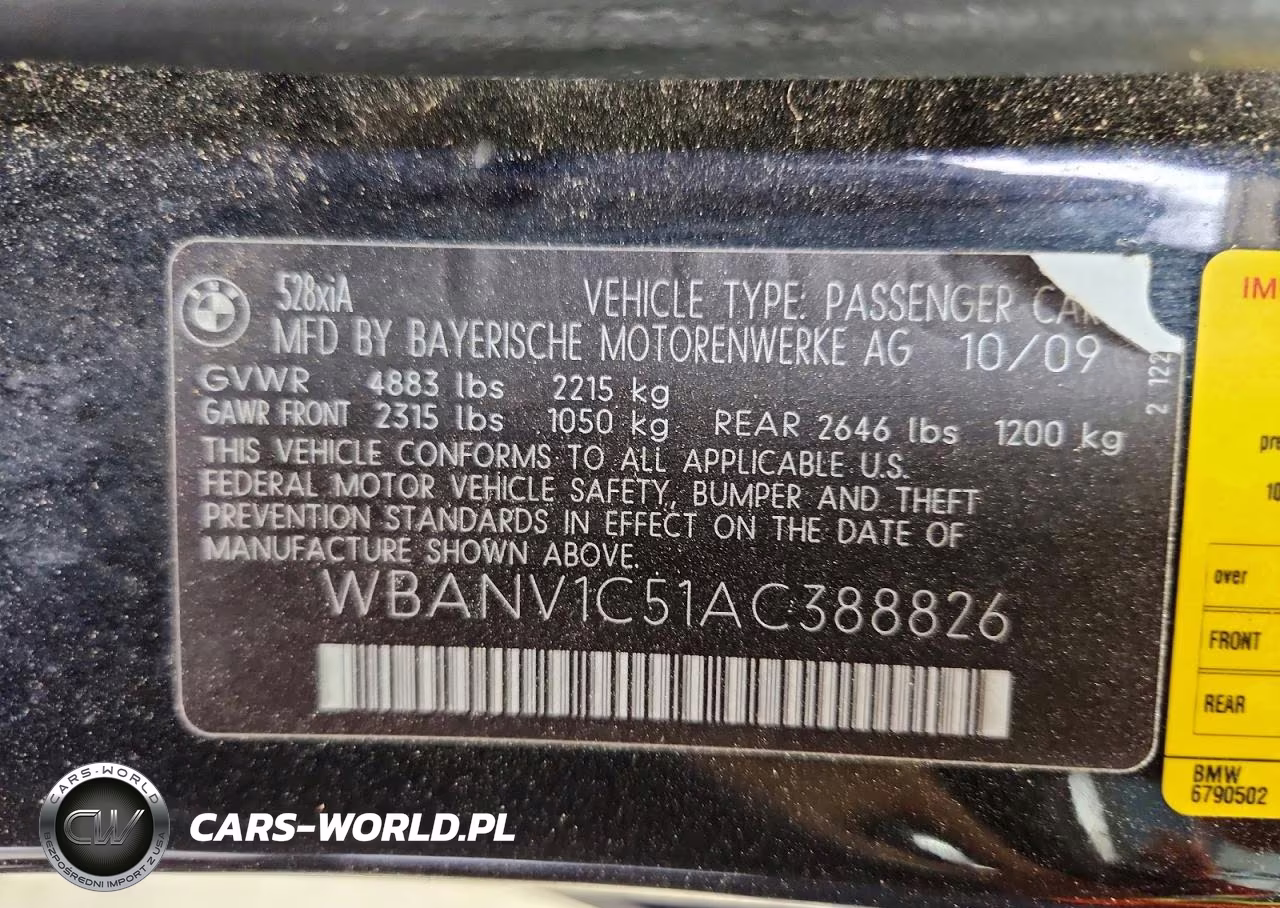 2010 BMW 528I xDrive VIN:WBANV1C51AC388826 - 12