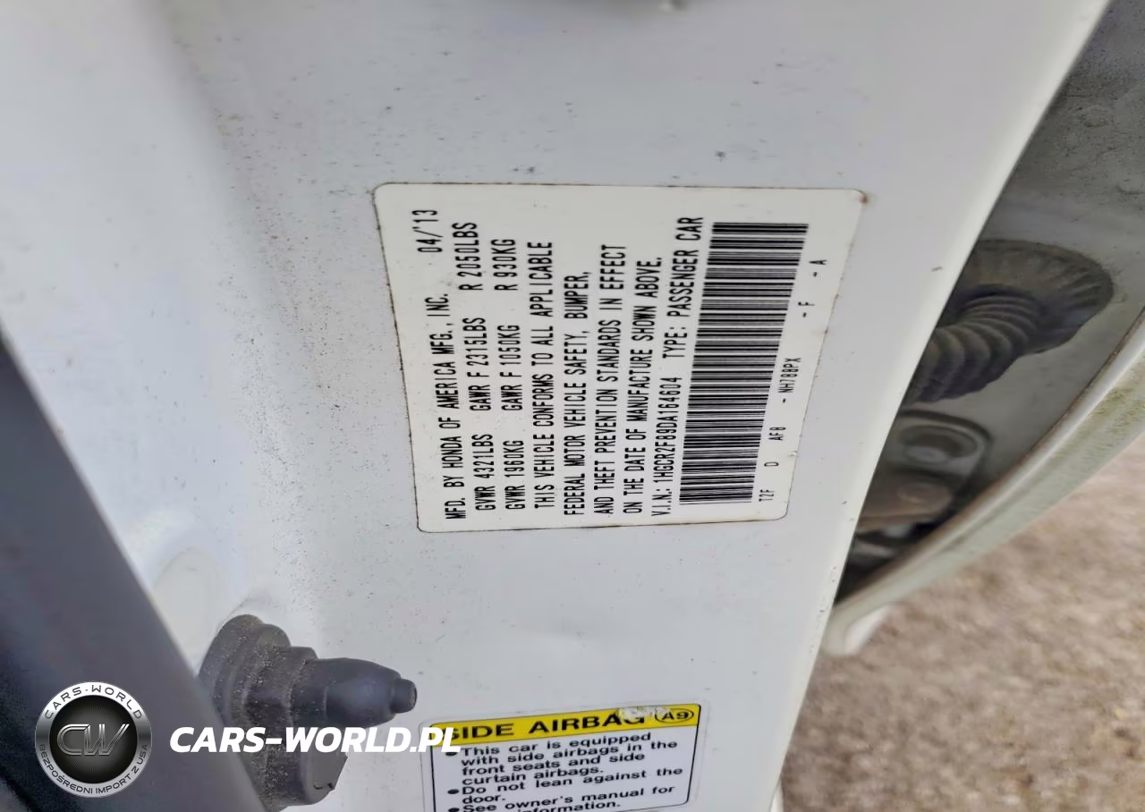 2013 Honda Accord Exl VIN:1HGCR2F89DA164604 - 12