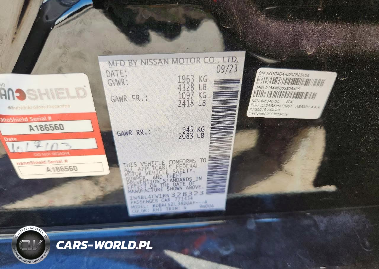 2024 Nissan Altima Sr VIN:1N4BL4CV1RN328323 - 12