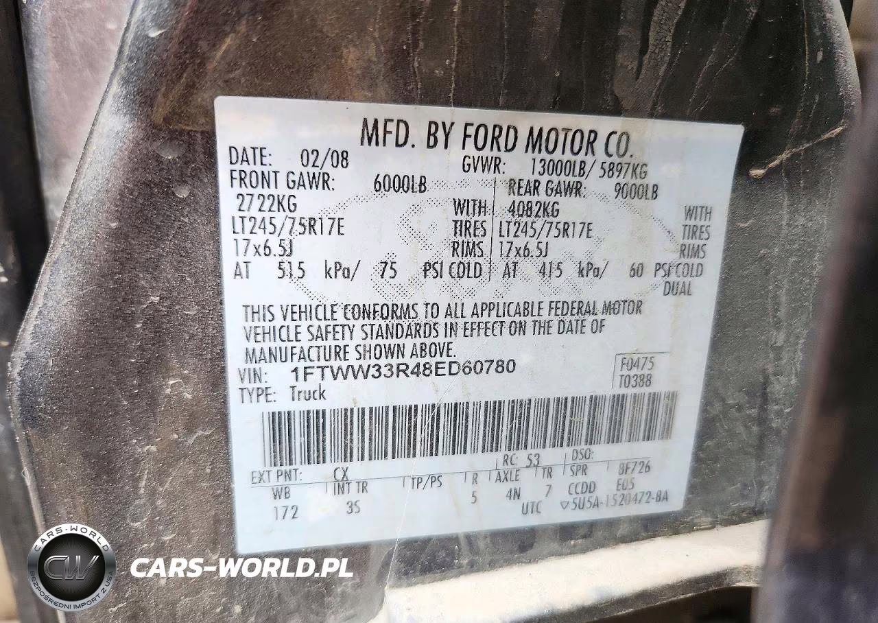 2008 Ford F350 Super Duty VIN:1FTWW33R48ED60780 - 12