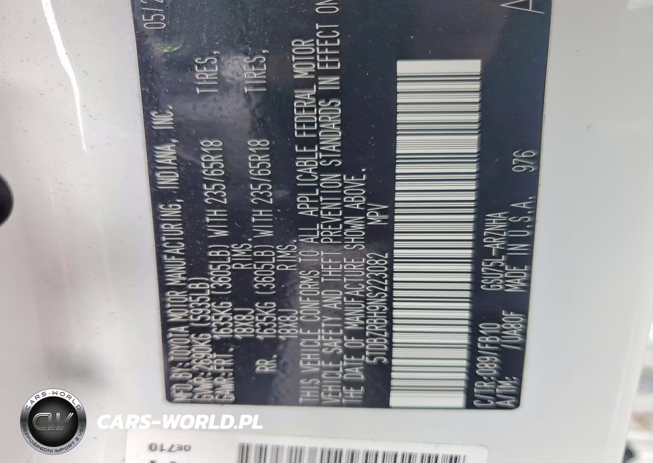 2022 Toyota Highlander Le VIN:5TDBZRBH9NS223082 - 14
