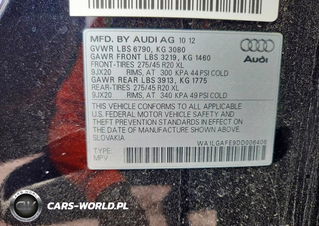 2013 Audi Q7 Premium Plus VIN:WA1LGAFE9DD006406 - 13