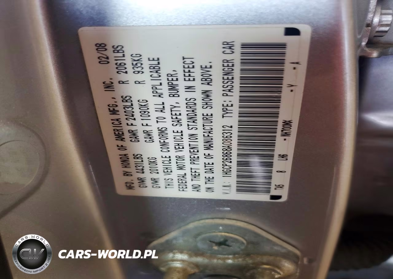 2008 Honda Accord Exl VIN:1HGCP26868A086312 - 12