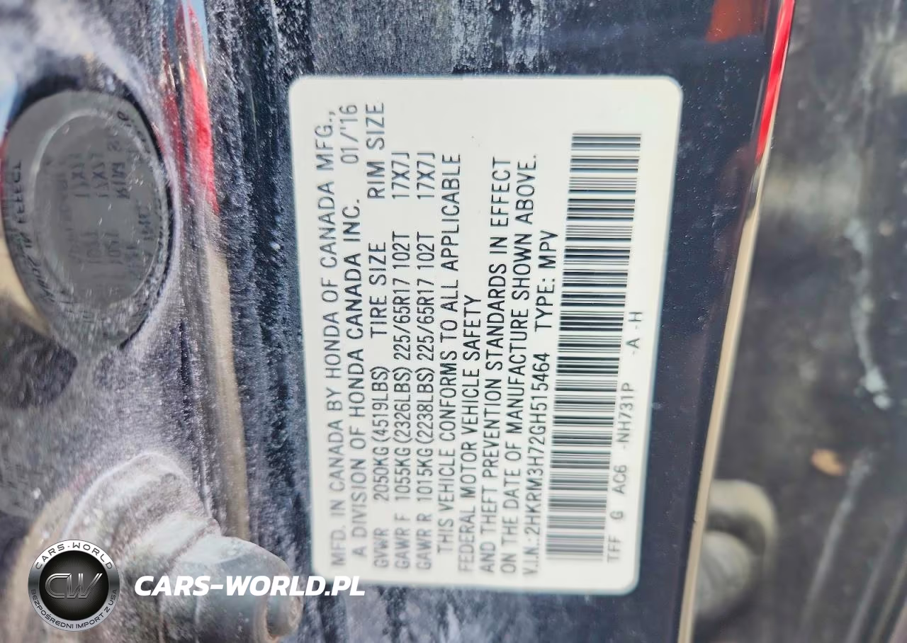 2016 Honda Cr-V Exl VIN:2HKRM3H72GH515464 - 14