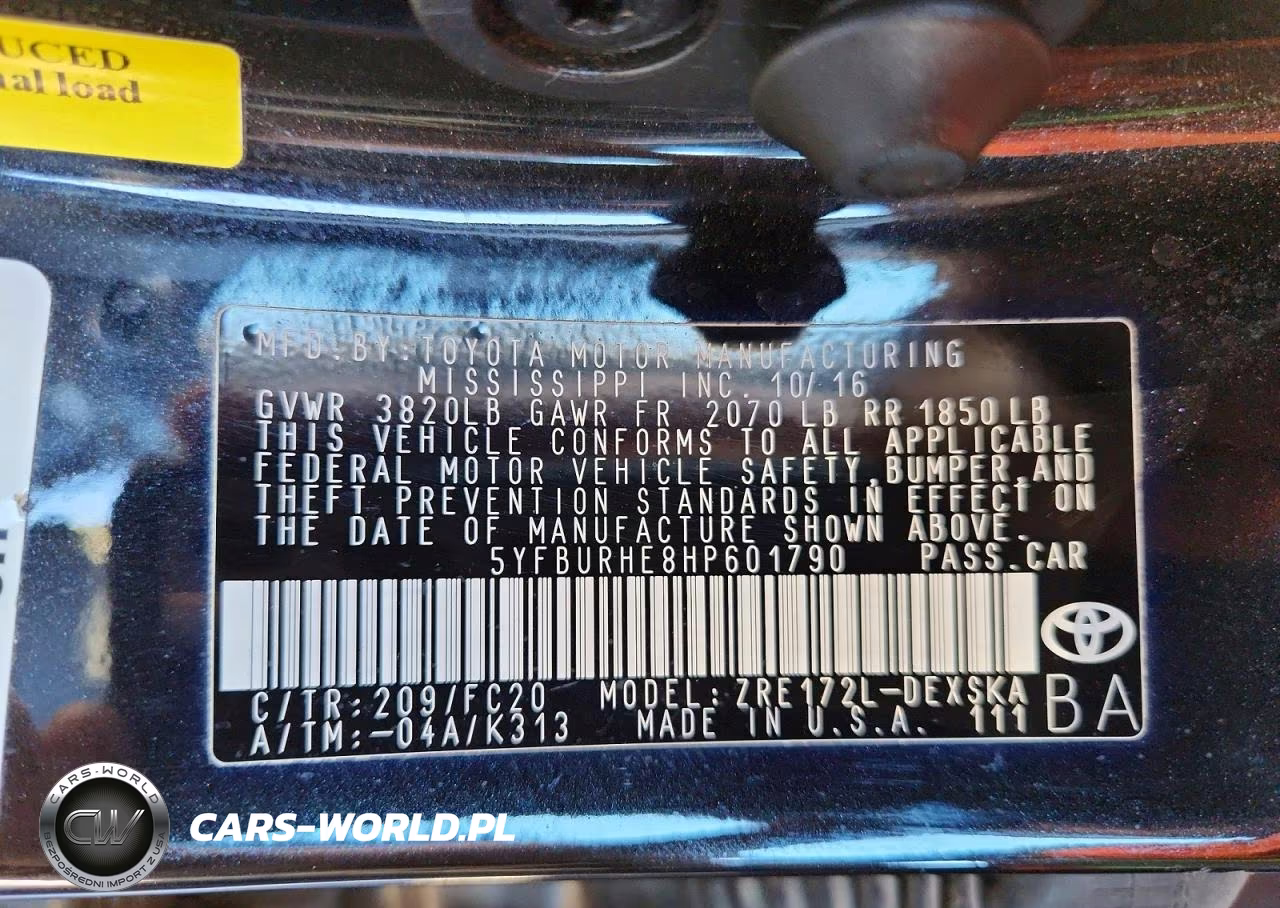 2017 Toyota Corolla Se VIN:5YFBURHE8HP601790 - 12
