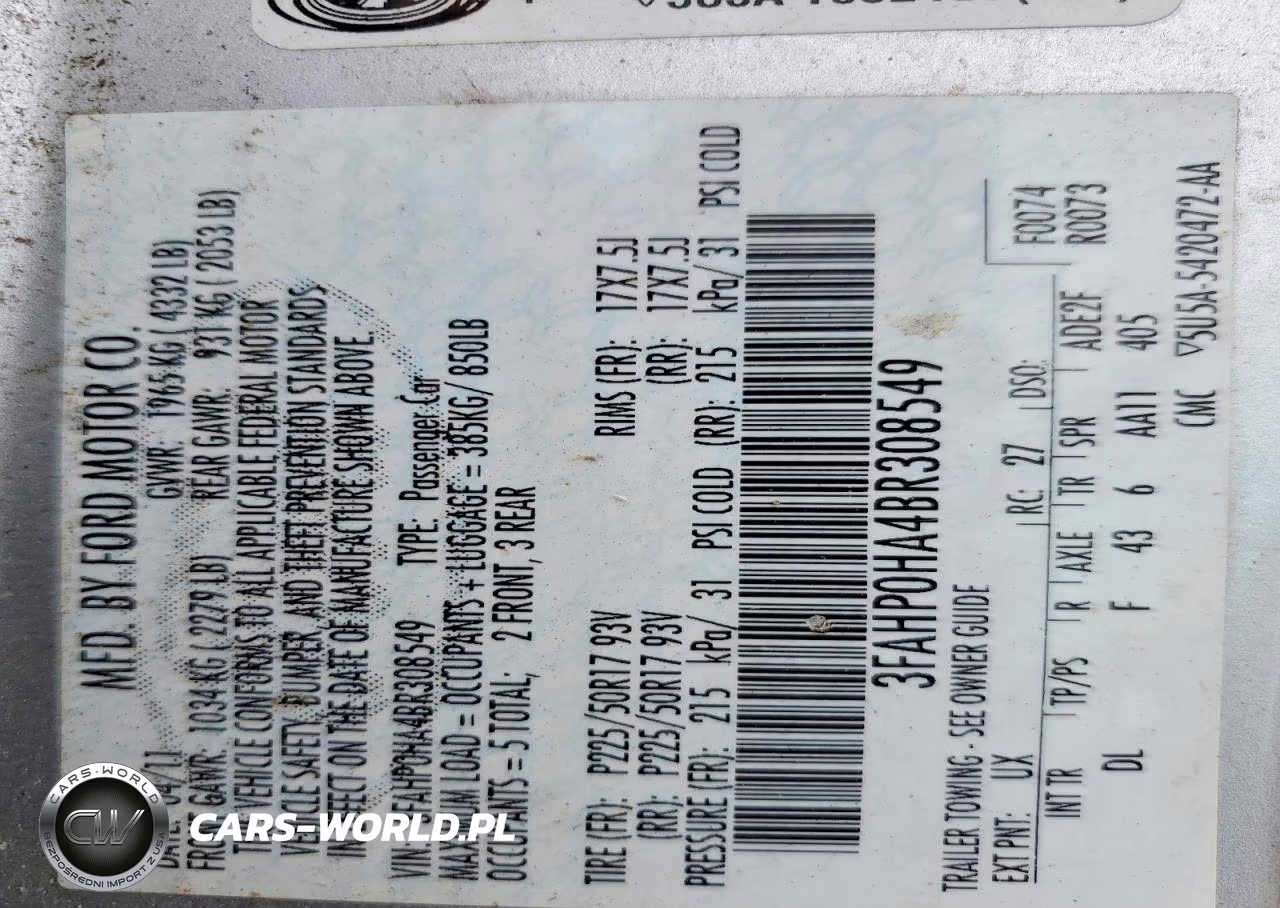 2011 Ford Fusion Se VIN:3FAHP0HA4BR308549 - 12