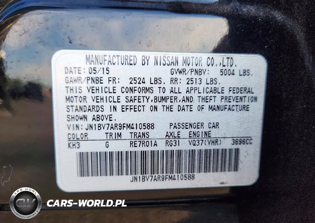 2015 Infiniti Q50 Base VIN:JN1BV7AR9FM410588 - 12