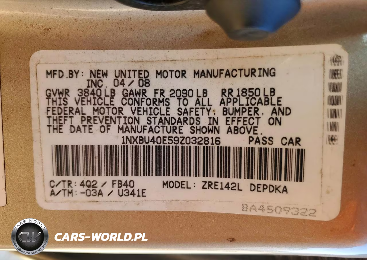 2009 Toyota Corolla Le VIN:1NXBU40E59Z032816 - 12