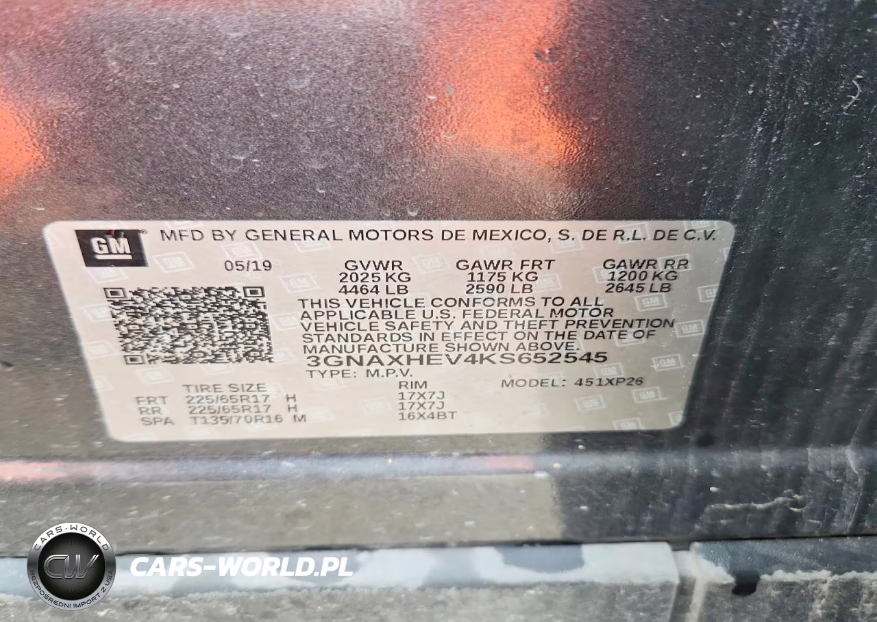 2019 Chevrolet Eqinox VIN:3GNAXHEV4KS652545 - 13