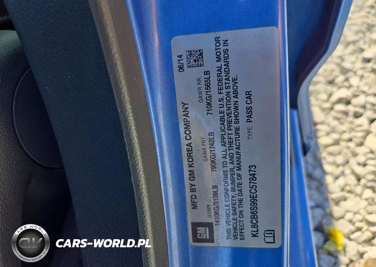 2014 Chevrolet Spark Ls Auto VIN:KL8CB6S99EC578473 - 12