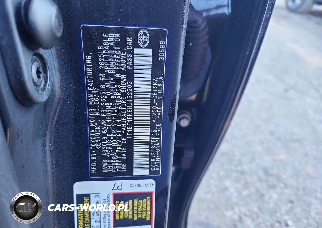 2017 Toyota Camry Se VIN:4T1BF1FK6HU452203 - 13