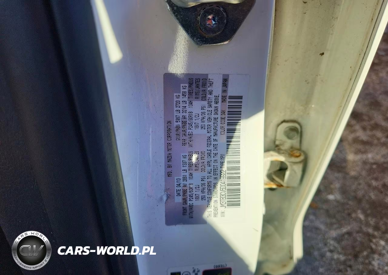 2013 Mazda Cx-9 Touring VIN:JM3TB3CV6D0419922 - 12