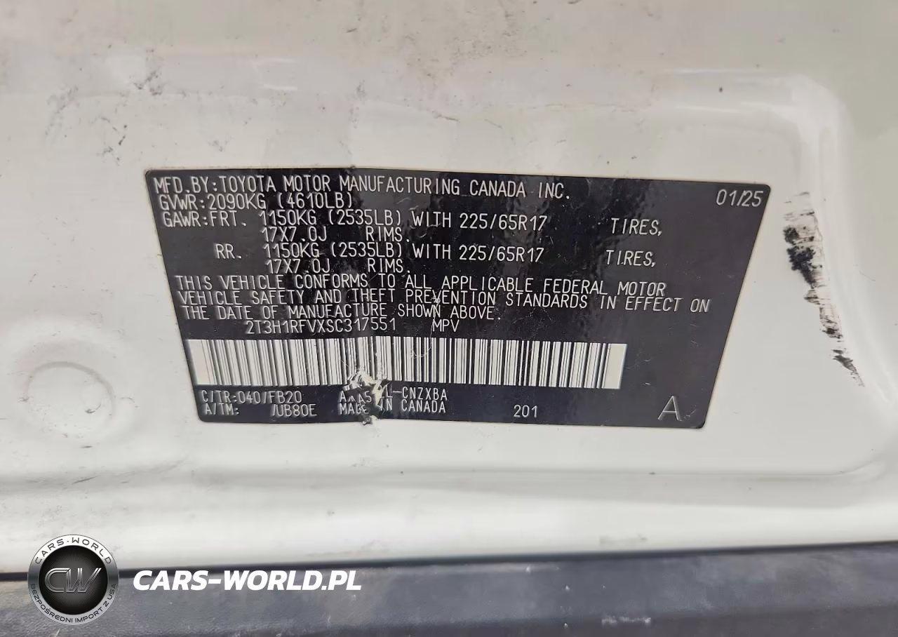 2025 Toyota Rav4 Le VIN:2T3H1RFVXSC317551 - 13