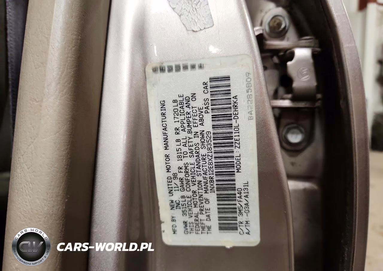 1999 Toyota Corolla Ve VIN:1NXBR12E8XZ183529 - 12