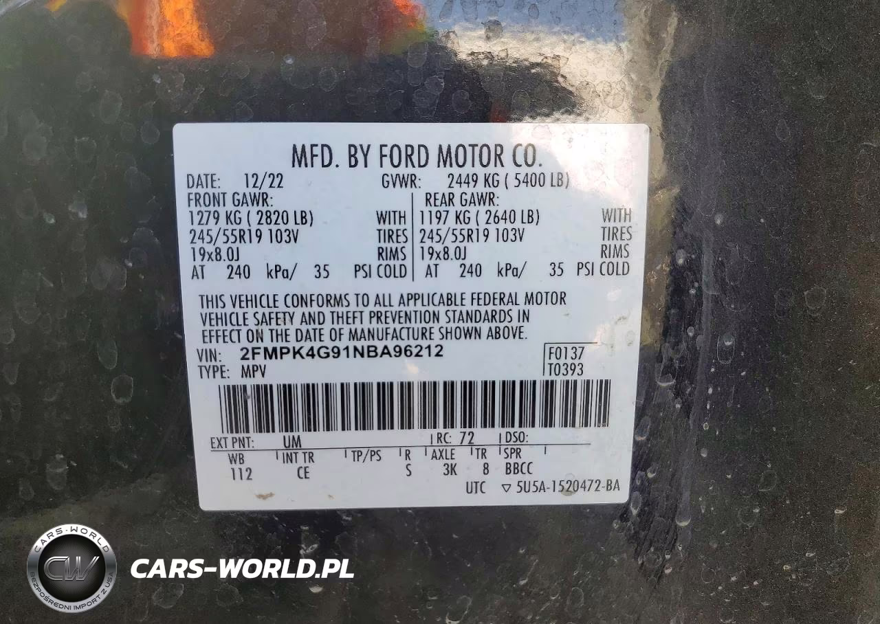 2022 Ford Edge Se VIN:2FMPK4G91NBA96212 - 13