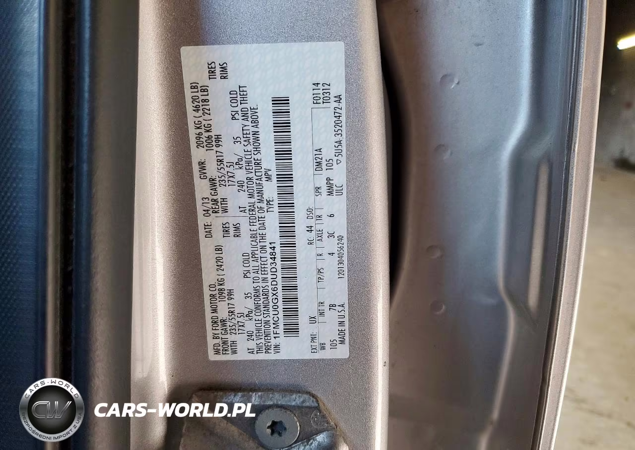 2013 Ford Escape Se VIN:1FMCU0GX6DUD34841 - 13