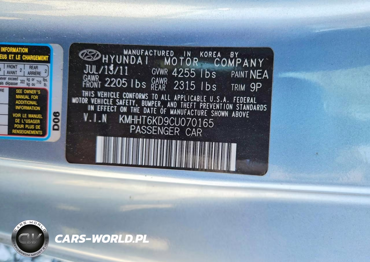 2012 Hyundai Genesis Coupe 2.0T VIN:KMHHT6KD9CU070165 - 12