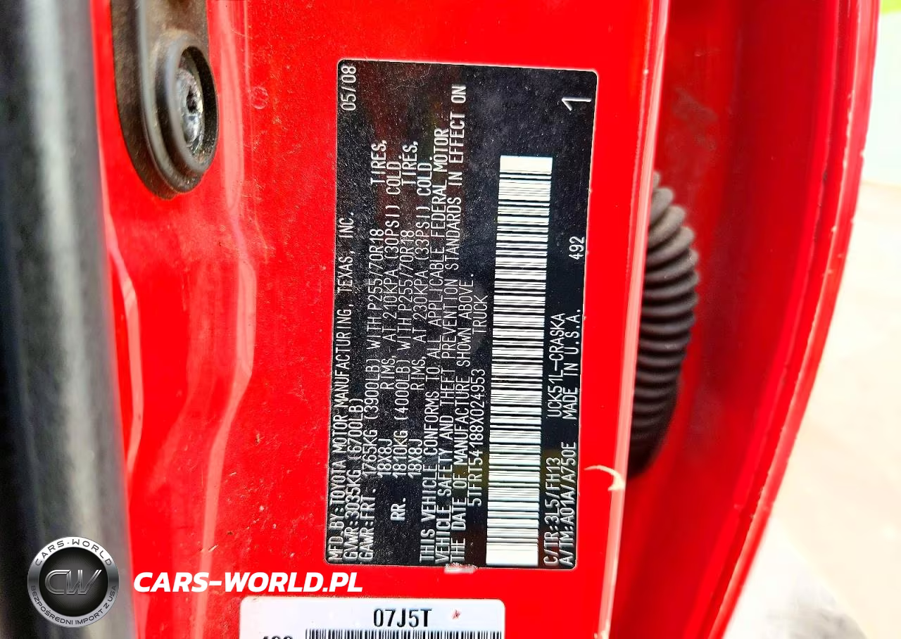 2008 Toyota Tundra Sr5 VIN:5TFRT54188X024953 - 12