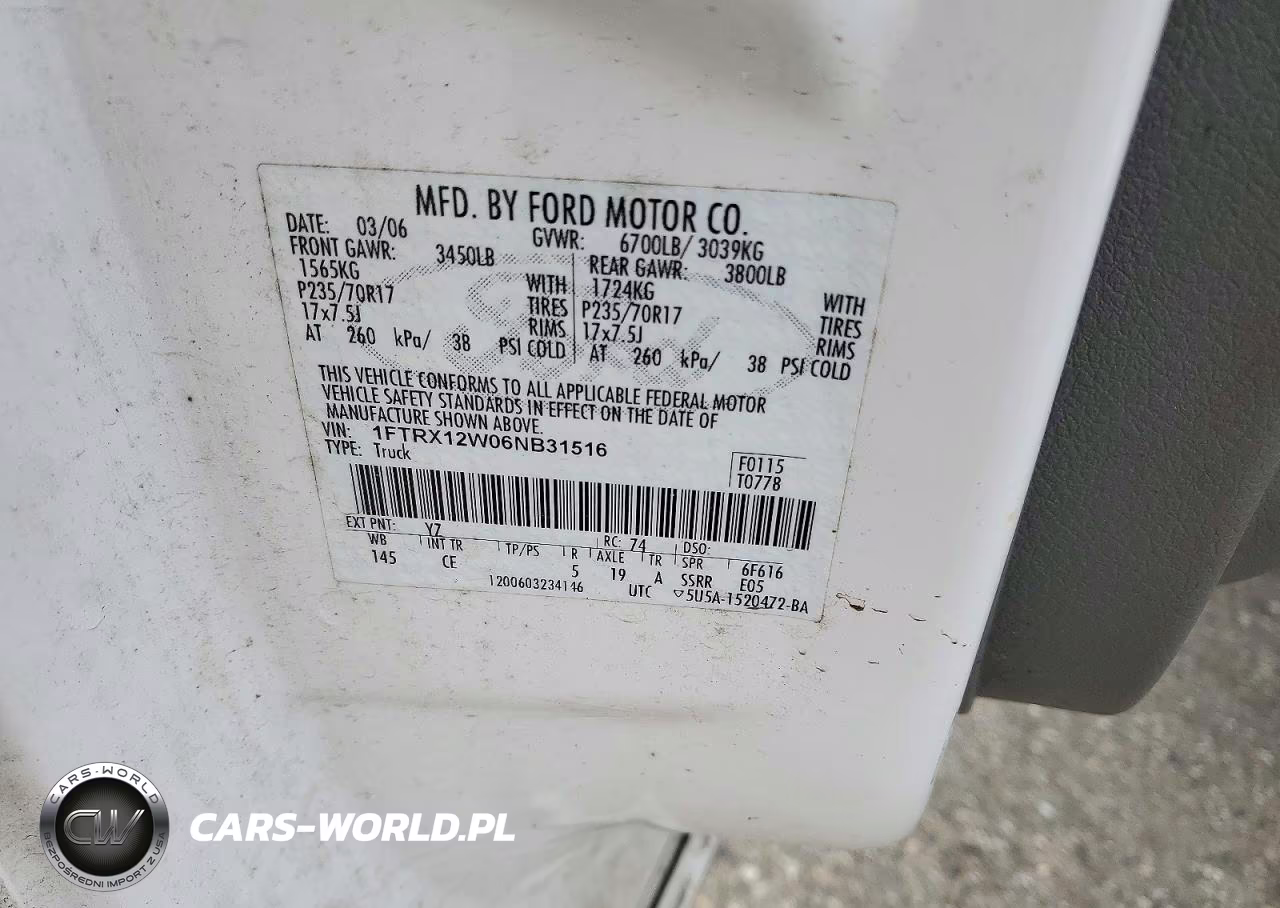 2006 Ford F150 VIN:1FTRX12W06NB31516 - 12