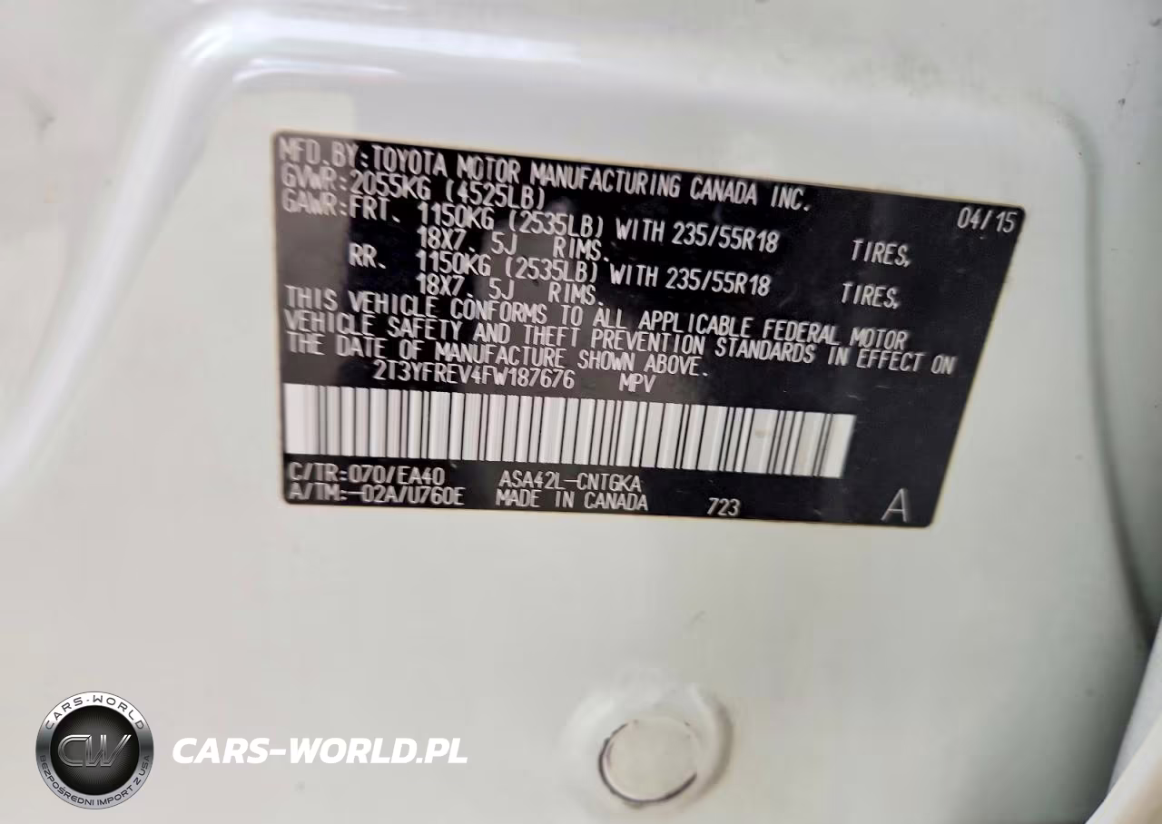 2015 Toyota Rav4 Limited VIN:2T3YFREV4FW187676 - 12