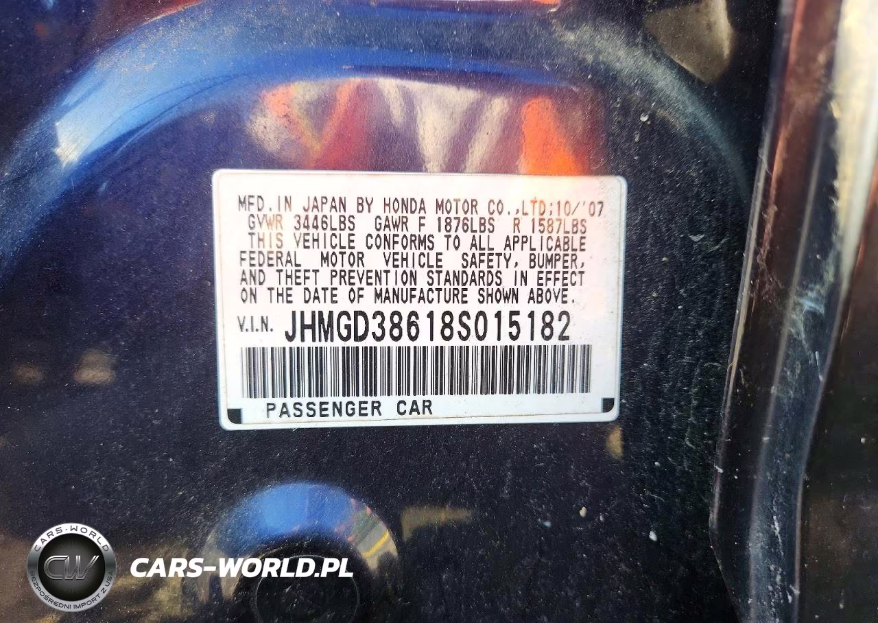 2008 Honda Fit Sport VIN:JHMGD38618S015182 - 12