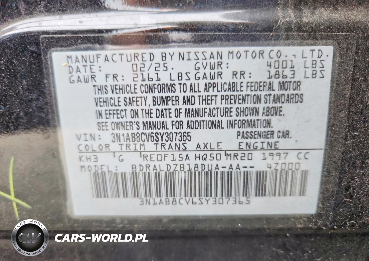 2025 Nissan Sentra Sv VIN:3N1AB8CV6SY307365 - 12