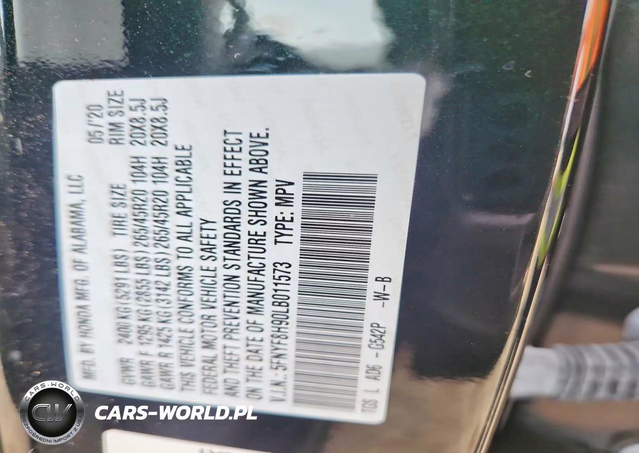 2020 Honda Passport Touring VIN:5FNYF8H90LB011573 - 14