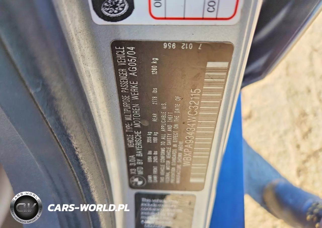 2004 BMW X3 3.0I VIN:WBXPA93434WC32115 - 13