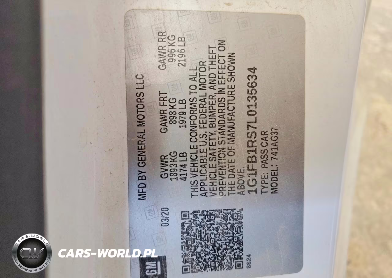 2020 Chevrolet Camaro Ls VIN:1G1FB1RS7L0135634 - 13